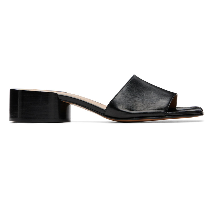 Photo: Maison Margiela Black Tabi Mule Heeled Sandals