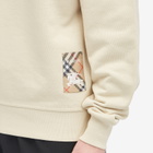 Burberry Men's Check Label Sweatshirt in Nutmeg