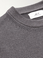 Mr P. - Garment-Dyed Waffle-Knit Merino Wool Sweater - Gray