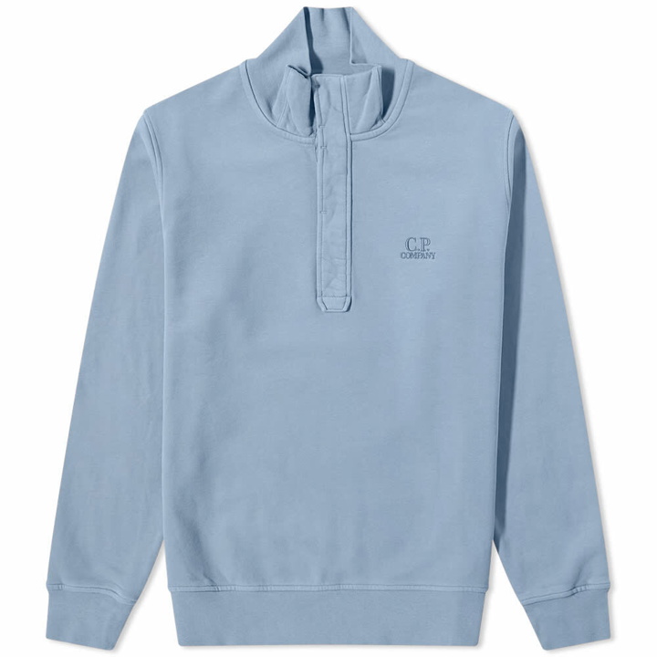 Photo: C.P. Company Men's Garment Dyed Quarter Button Sweat in Infinity