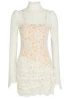 DE LA Vali Bodita Appliquéd Guipure Lace Mini Dress White