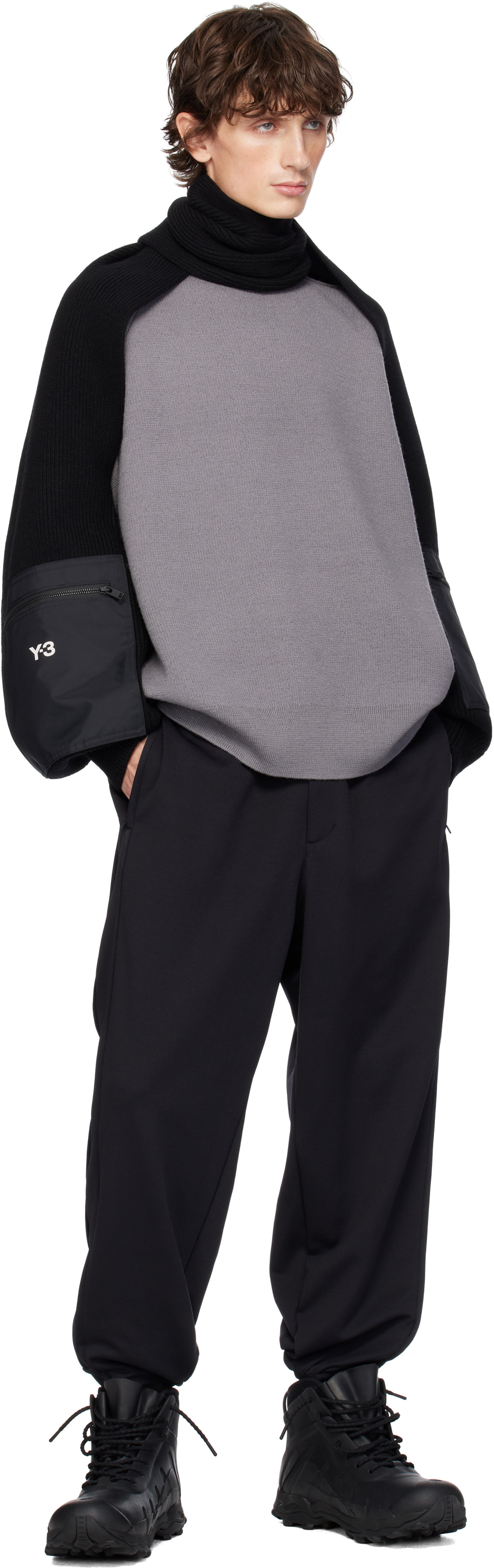 Y-3 Gray 3S Knit Sweater