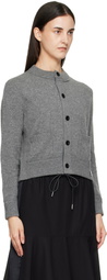 sacai Gray Wool Knit Cardigan