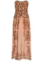 Zimmermann Aster Scarf Printed Cut-out Silk Midi Dress Pink