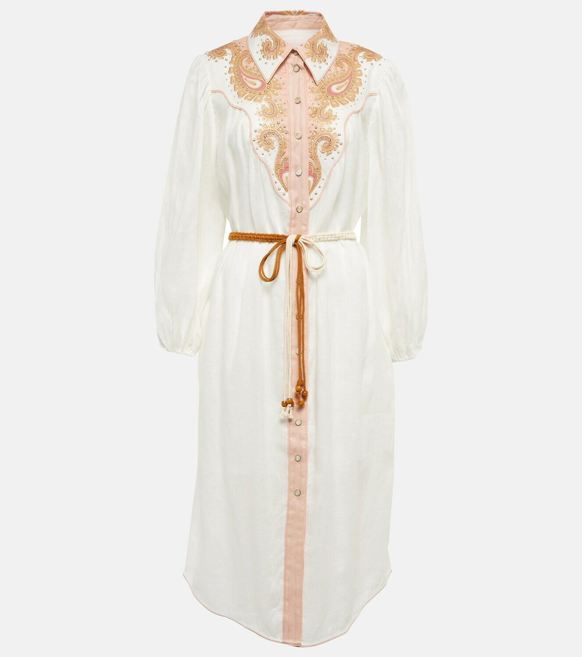 Zimmermann Laurel embroidered linen shirt dress Zimmermann