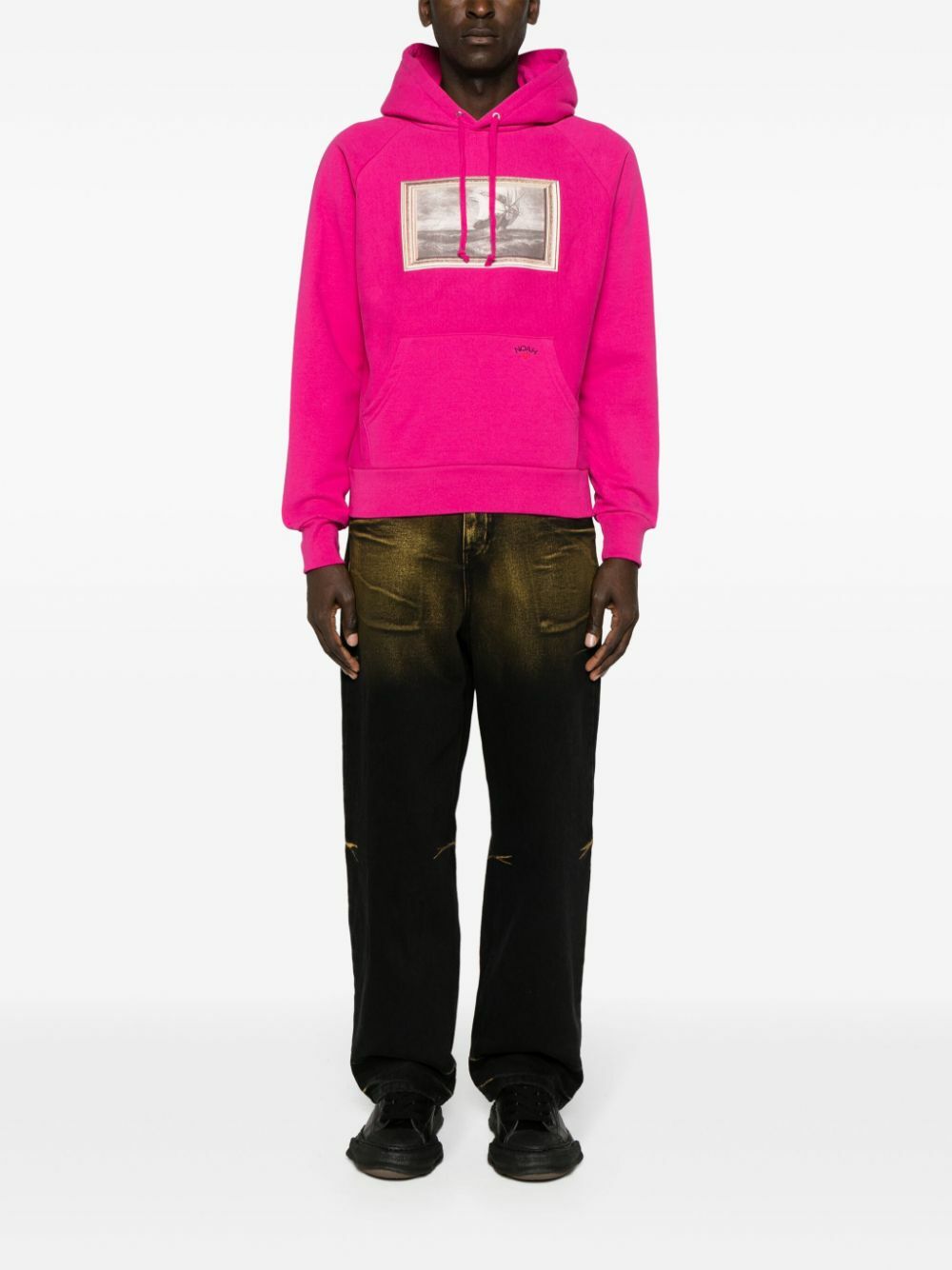 NOAH NY X The Cure Pink Printed Cotton Hoodie Noah NYC