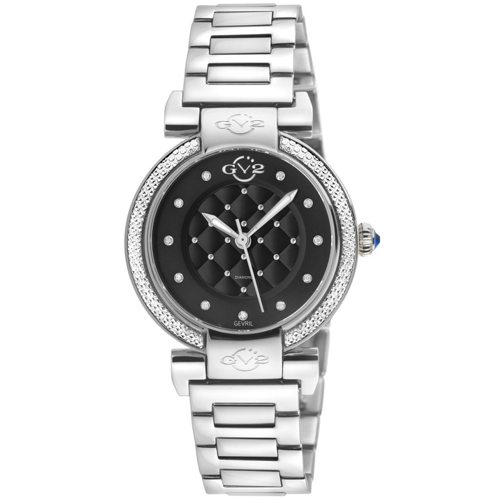 Photo: GV2 by Gevril Berletta Quartz Diamond Black Dial Ladies Watch 1543B