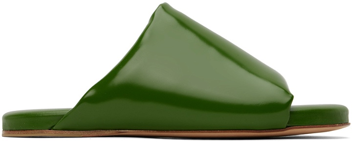 Photo: Bottega Veneta Green Cushion Slides