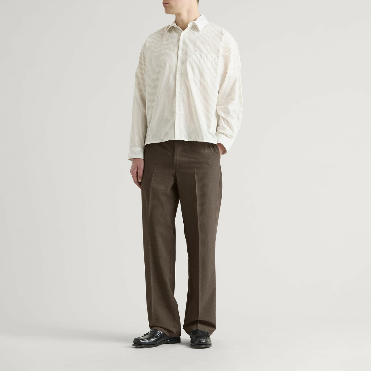 Les Deux Men's Mini Check Tailored Trousers in Dark Sand