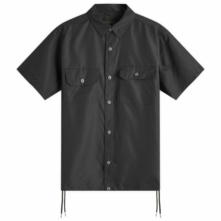 Photo: Taion Men's Military Short Sleeve Shirt in Black