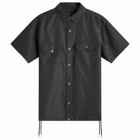 Taion Men's Military Short Sleeve Shirt in Black