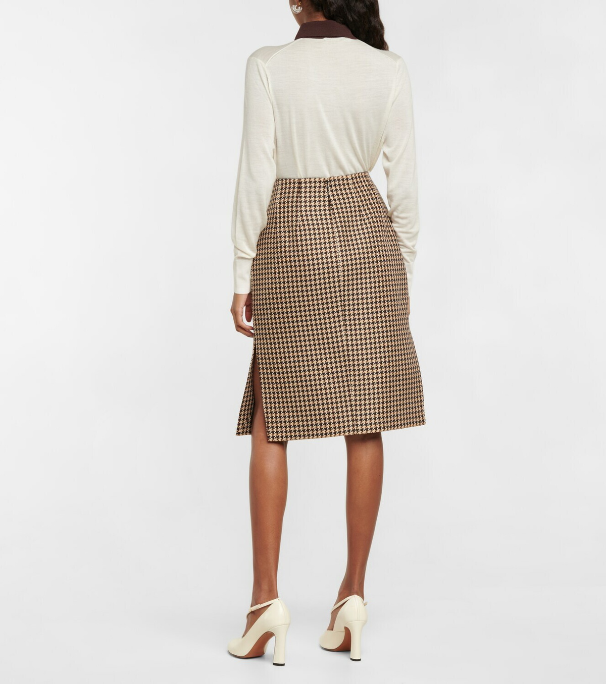 Emilia Wickstead Noah houndstooth pencil skirt