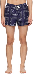 Jacquemus Navy Le Raphia 'Le Maillot Pingo' Swim Shorts