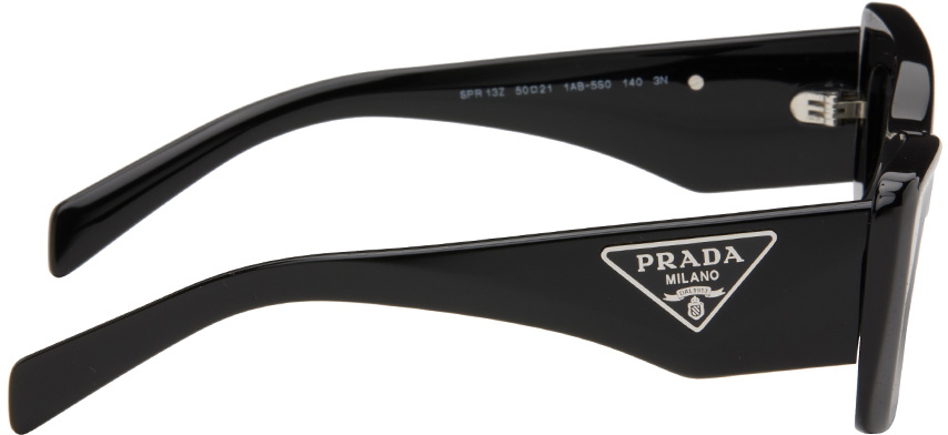 Prada Eyewear Black Triangle Logo Sunglasses Prada