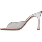Amina Muaddi Silver Alexa Slipper 95 Heeled Sandals