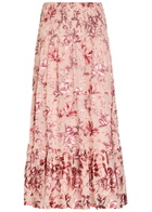 Alice + Olivia Stevie Devoré Chiffon Maxi Skirt Pink