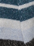 The Elder Statesman - Shawl-Collar Striped Cashmere Cardigan - Blue