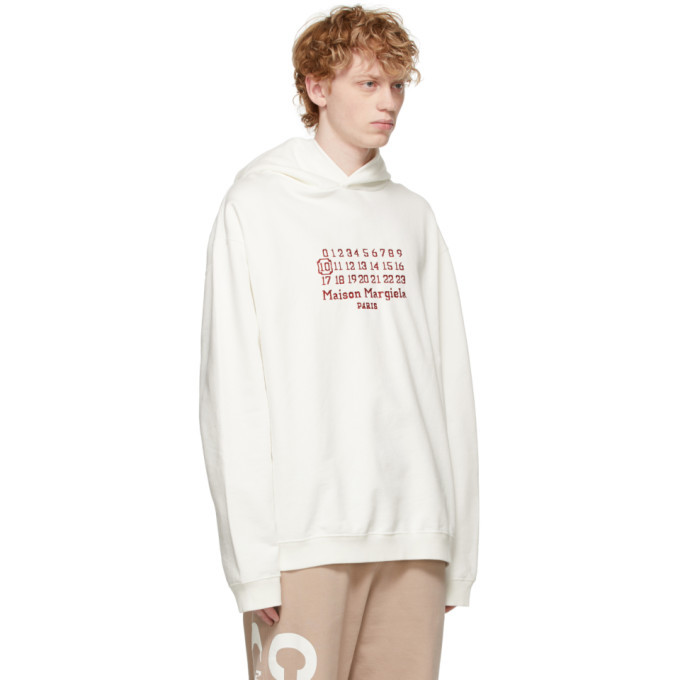 Maison Margiela Off-White Numbers Logo Hoodie Maison Margiela