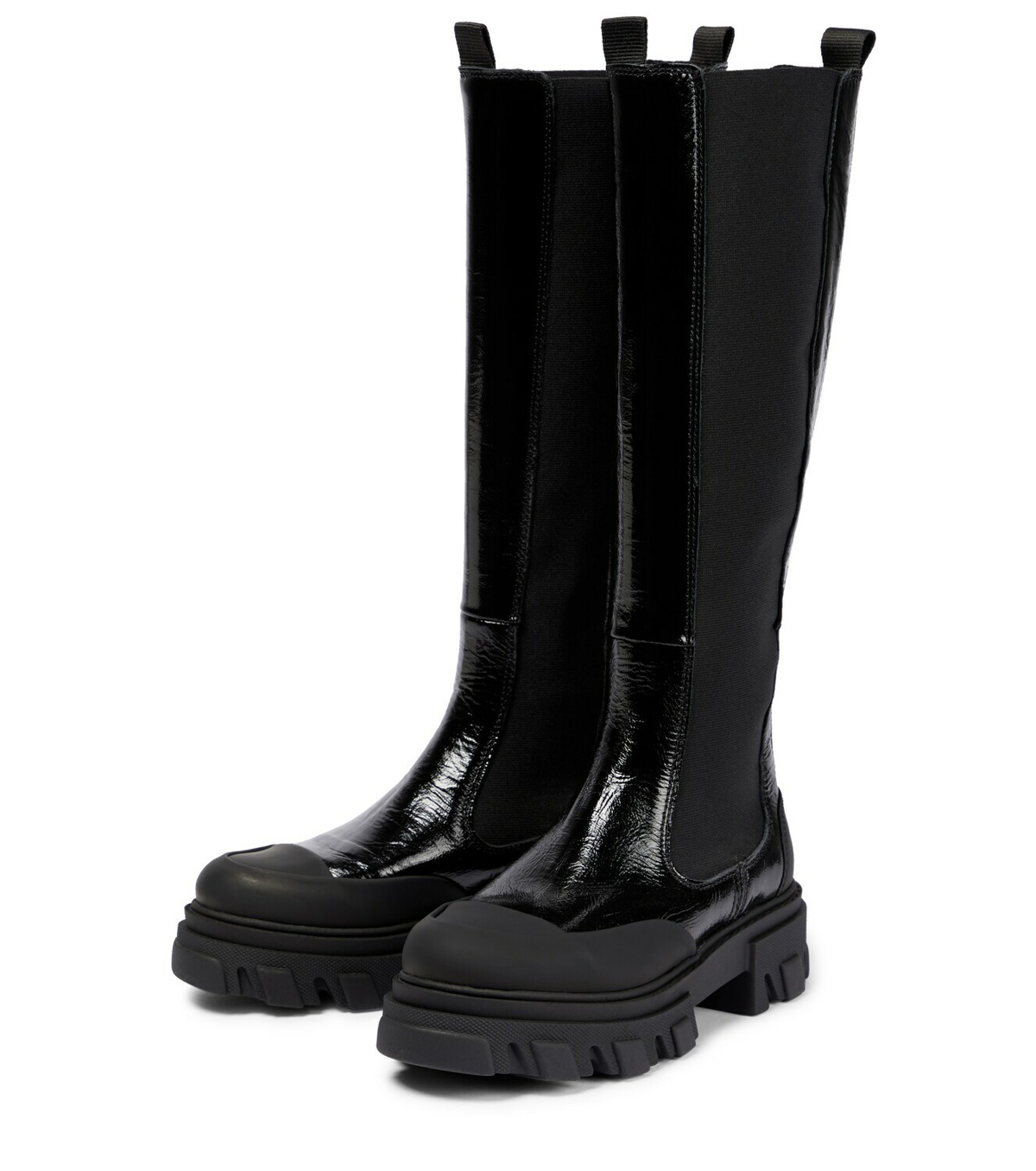 Ganni Patent leather knee-high boots GANNI