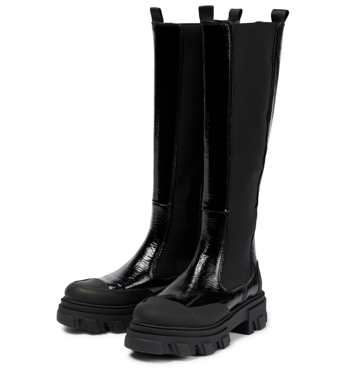 Ganni Patent leather knee-high boots