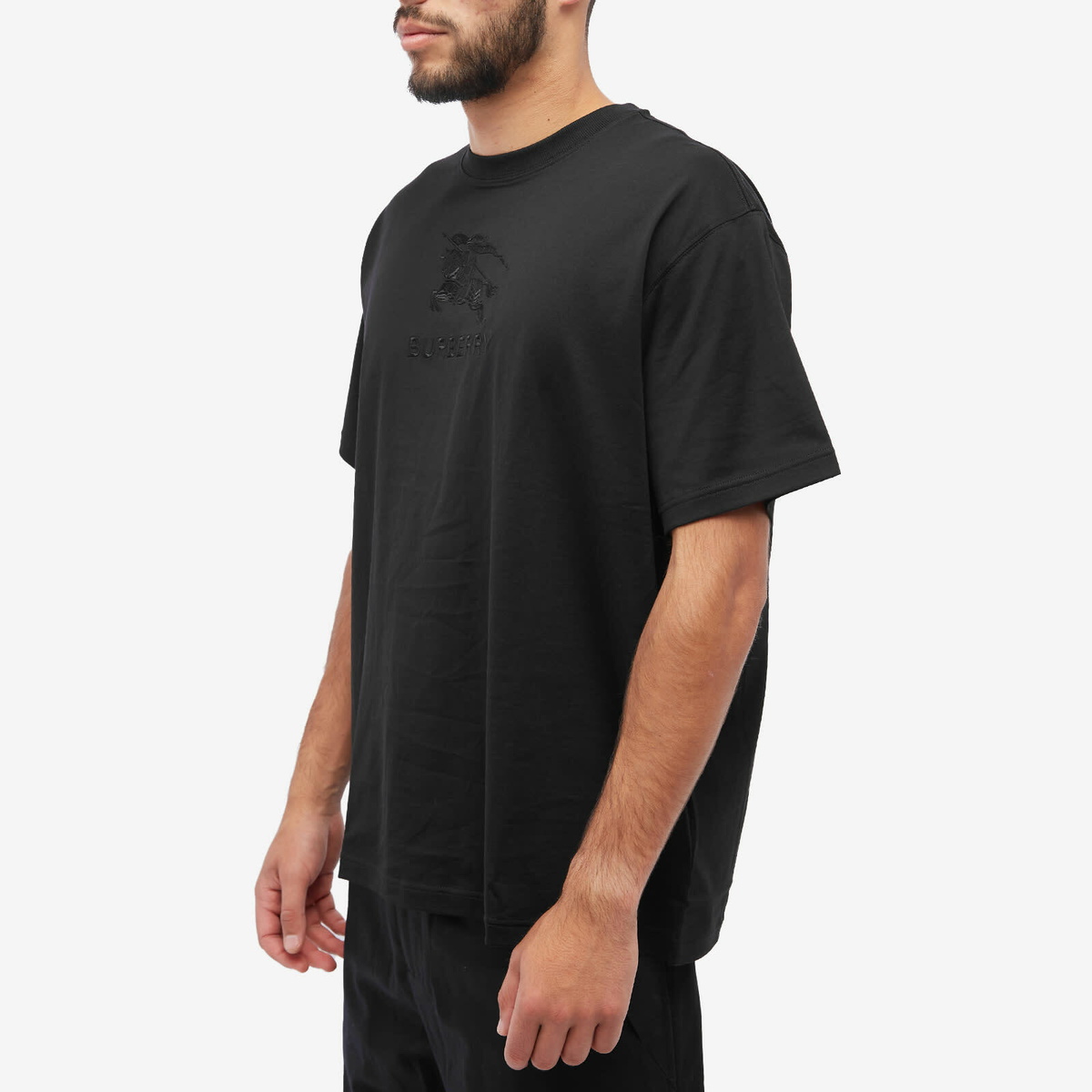 Burberry Men's Tempah Embroidered Logo T-Shirt in Black Burberry