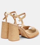 Souliers Martinez Gracia metallic leather platform sandals