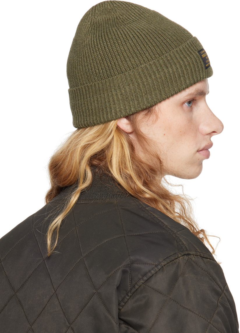 RRL Khaki Cotton Watch Beanie
