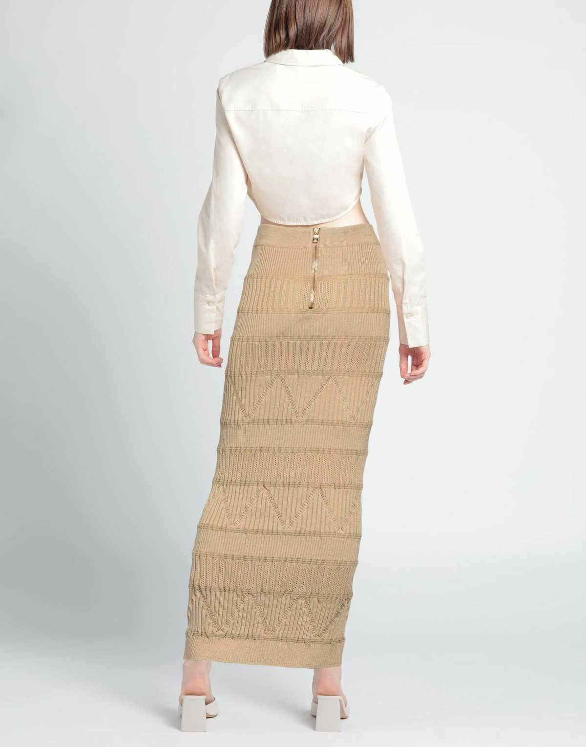 Balmain Womens Maxi skirt Camel