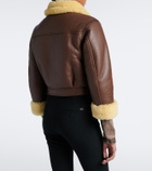 Acne Studios Shearling-trimmed leather biker jacket