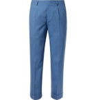 Givenchy - Cropped Pleated Wool Suit Trousers - Blue