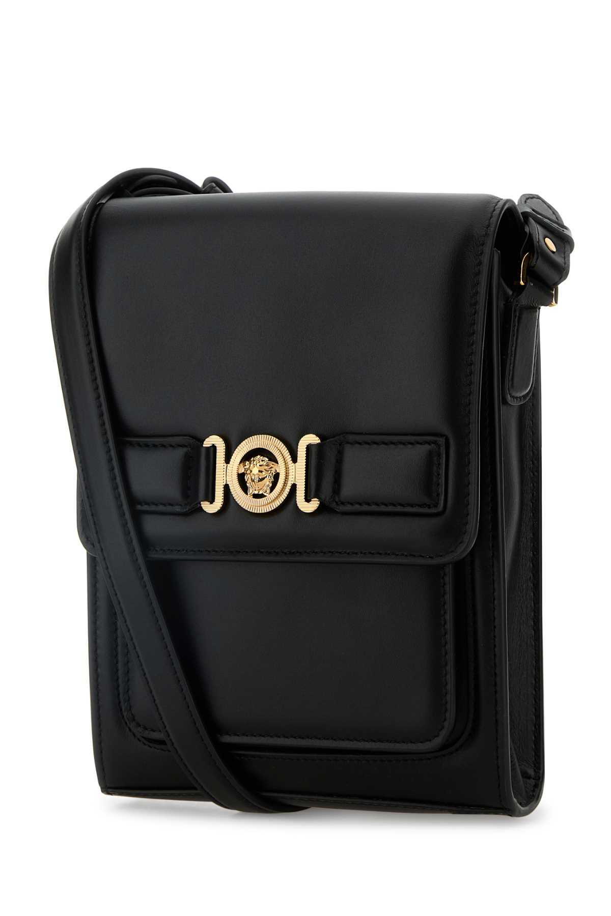 Versace Black Leather Medusa Biggie Crossbody Bag Versace