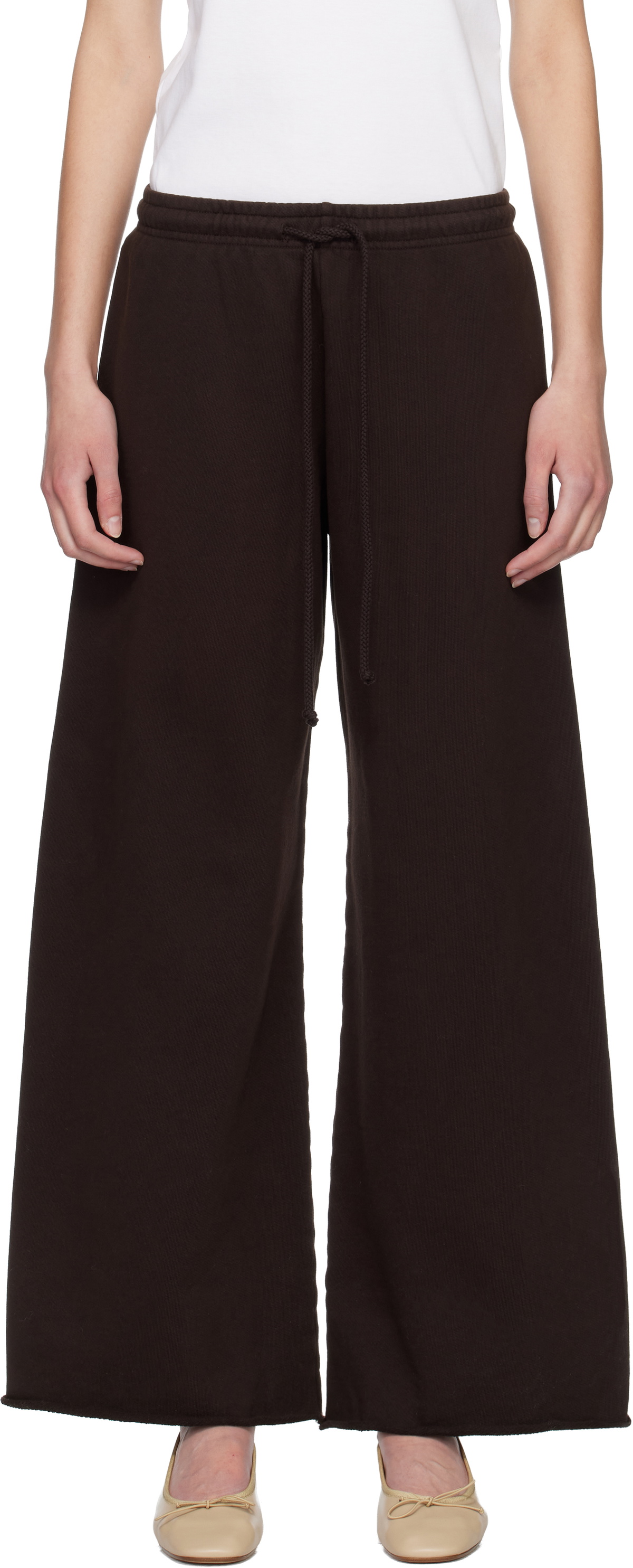 LESET Brown Jamie Wide Leg Lounge Pants