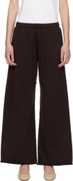 LESET Brown Jamie Wide Leg Lounge Pants