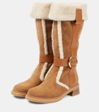 See By Chloé New Ring suede and shearling knee-high boots
