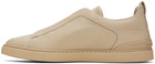 ZEGNA Beige Triple Stitch Sneakers