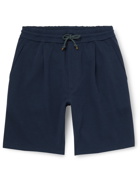 BRUNELLO CUCINELLI - Cotton-Blend Jersey Drawstring Shorts - Blue