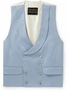 Favourbrook - Dukes Slim-Fit Shawl-Lapel Double-Breasted Linen Waistcoat - Blue