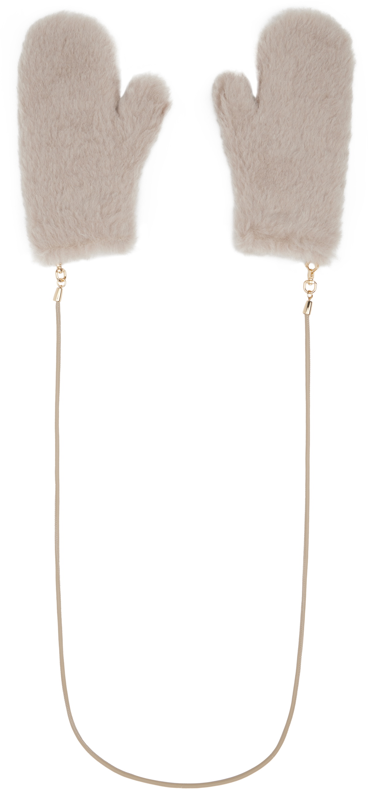 Max Mara Off-White Ombrato Mittens Max Mara