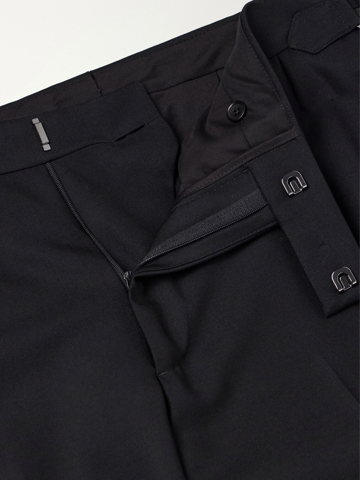 Thom Sweeney - Straight-Leg Satin-Trimmed Wool-Fresco Suit Trousers - Black