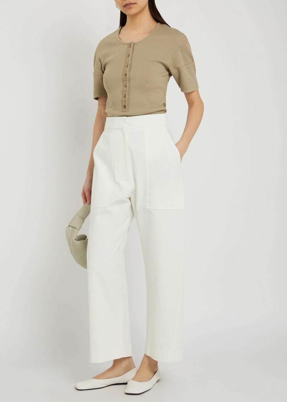Studio Nicholson Twist Straight-leg Cotton Trousers Off White