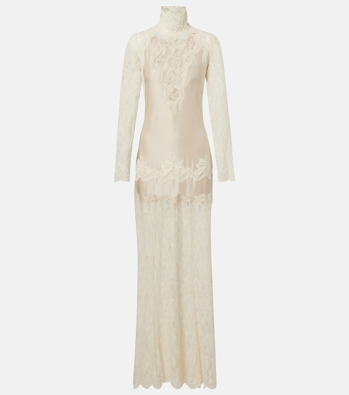 Rabanne Lace and satin maxi dress