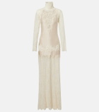 Rabanne Lace and satin maxi dress