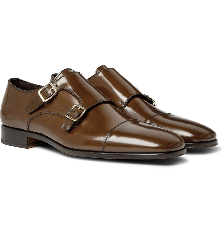 Photo: TOM FORD - Spazzolato Leather Monk-Strap Shoes - Brown