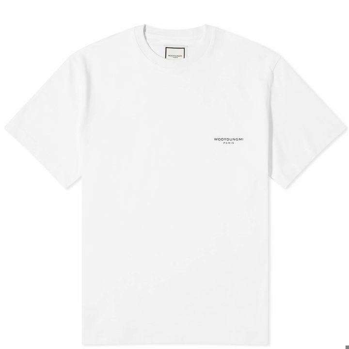 Photo: Wooyoungmi Men's Square Logo T-Shirt in White