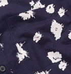 Club Monaco - Slim-Fit Button-Down Collar Printed Cotton Shirt - Navy