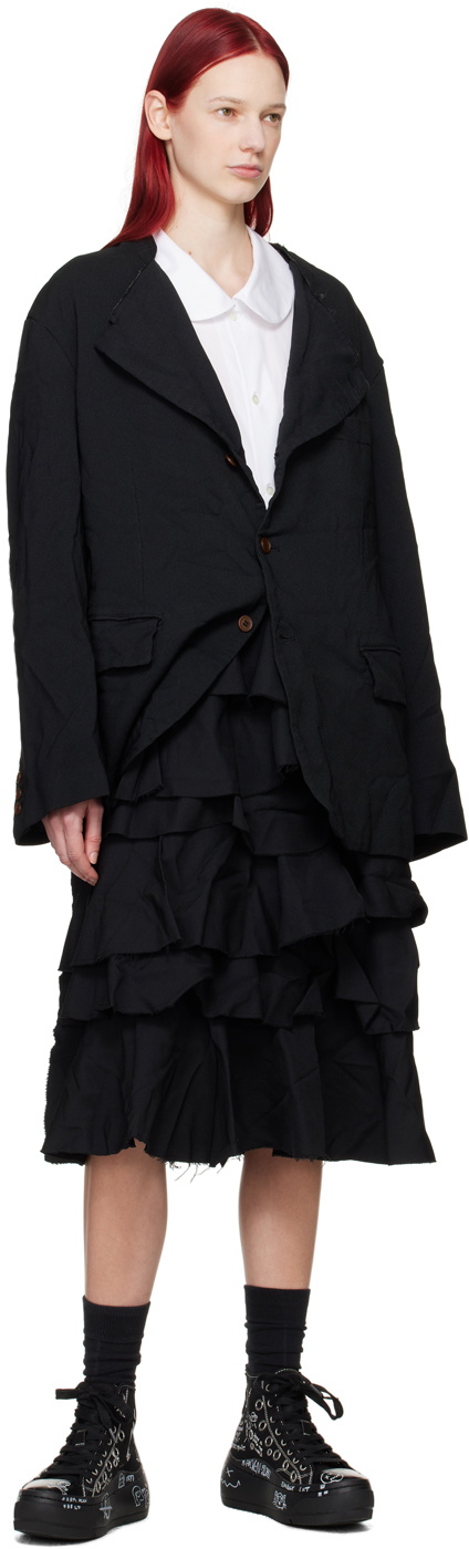 Black Comme des Garçons Black Raw Edge Blazer