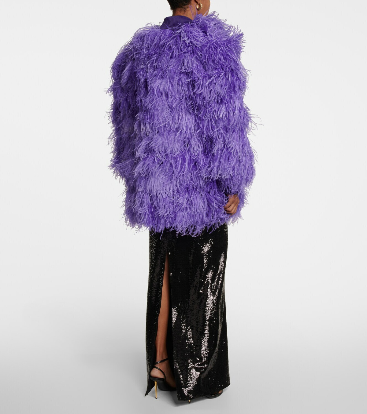 TOM FORD ムートン ボア シアリングジャケット パープル Tom Ford - Feather-trimmed jacket TOM FORD