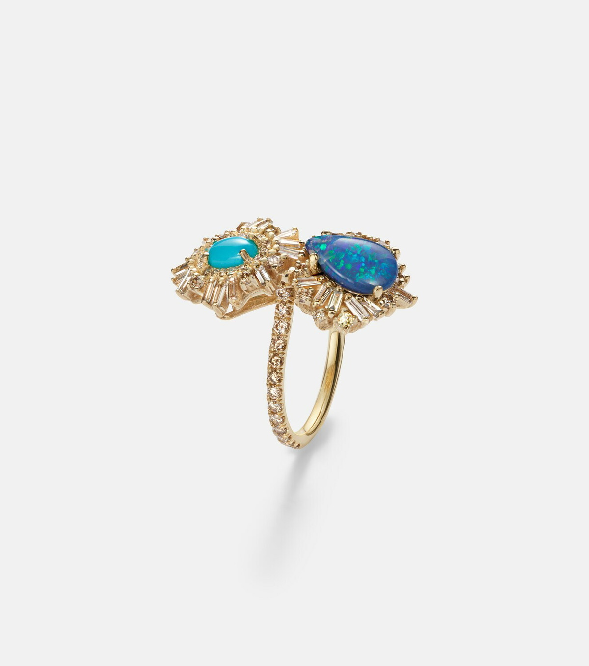 Suzanne Kalan 18kt gold (750/1000) ring with gemstones