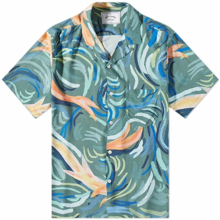 Photo: Portuguese Flannel Men's Sea Weed vacation Shirt in Green