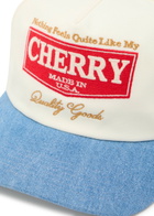 Cherry Los Angeles Chevron 5 Panel Embroidered Canvas and Chambray cap - Blue - One Size